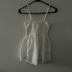 Primark Womens Smocked Eyelet Blouse Sit Top Cotton